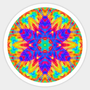 Abstract Rainbow Color Kaleidoscope Flower Sticker